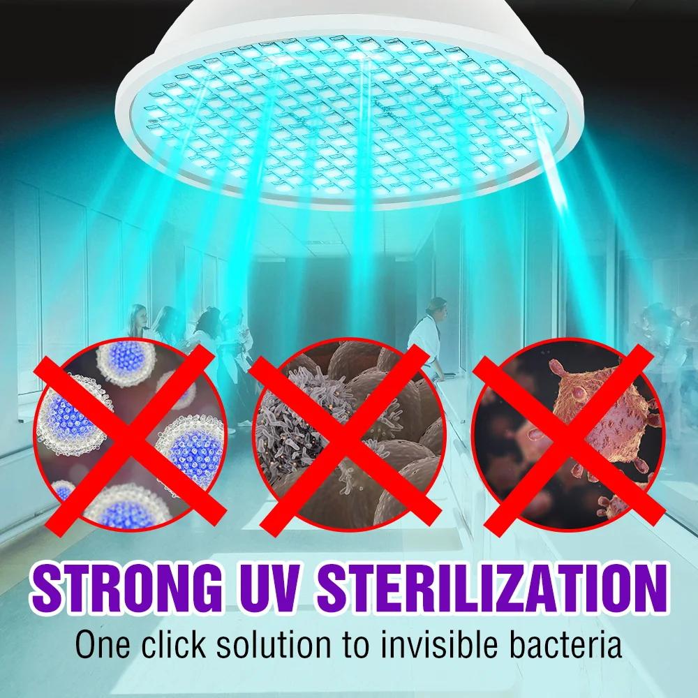 E27 LED UV Sterlizer  220V ڿܼ Bactericidal  50W 35W 25W LED  UVC  2835 LED   Amuchina